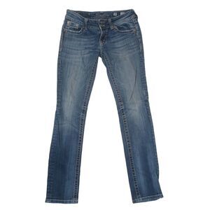 Miss Me‎ Jeans Womens 28 (30x31) Blue Skinny Fit Flap Pockets Stretch Denim